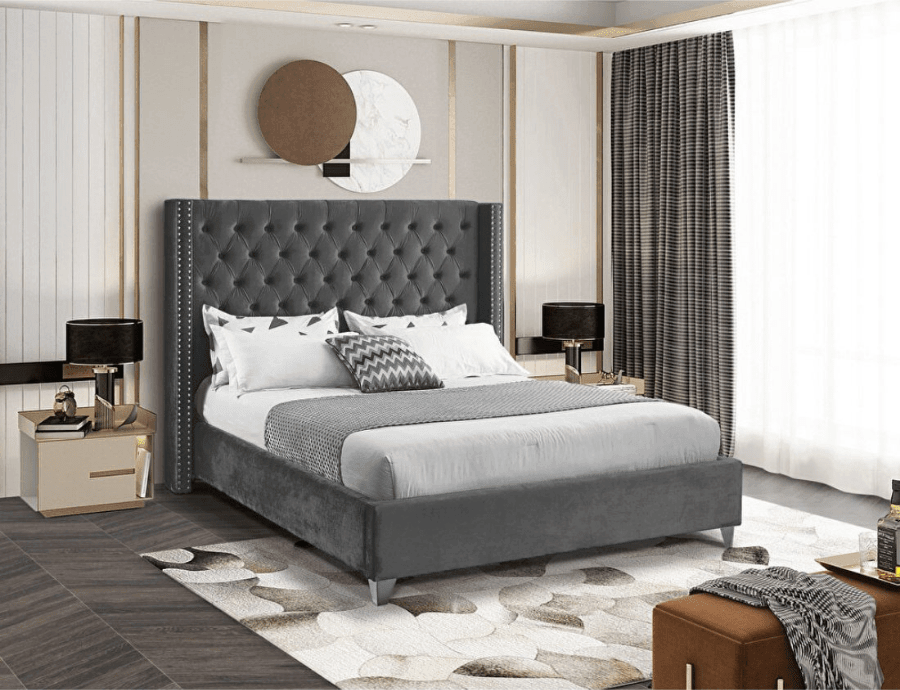 Fabric Tufted Upholstered Bed - Bed & Mattress Zone