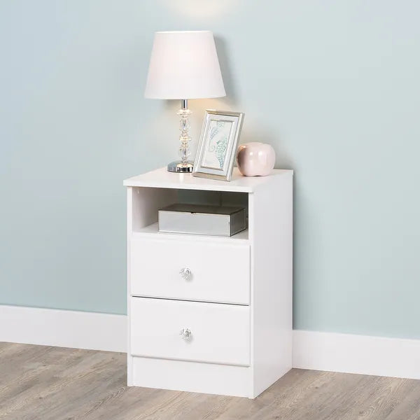 Prepac Astrid 2-Drawer Nightstand - Bed & Mattress Zone