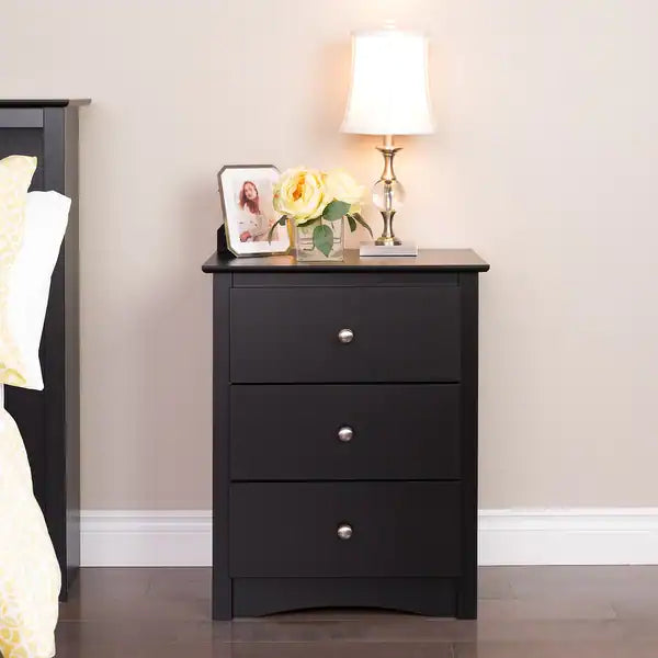 Prepac Astrid 3-Drawer Nightstand - Bed & Mattress Zone