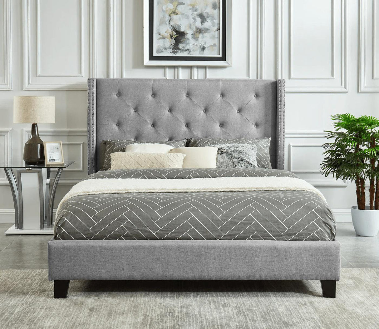 Rylee Tufted Upholstered Panel Bed - Bed & Mattress Zone