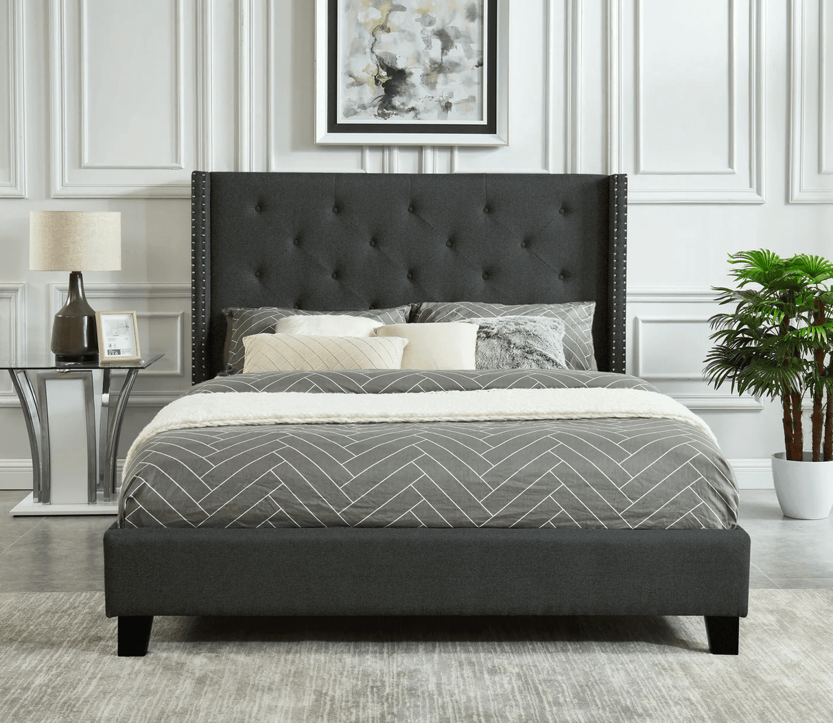 Rylee Tufted Upholstered Panel Bed - Bed & Mattress Zone
