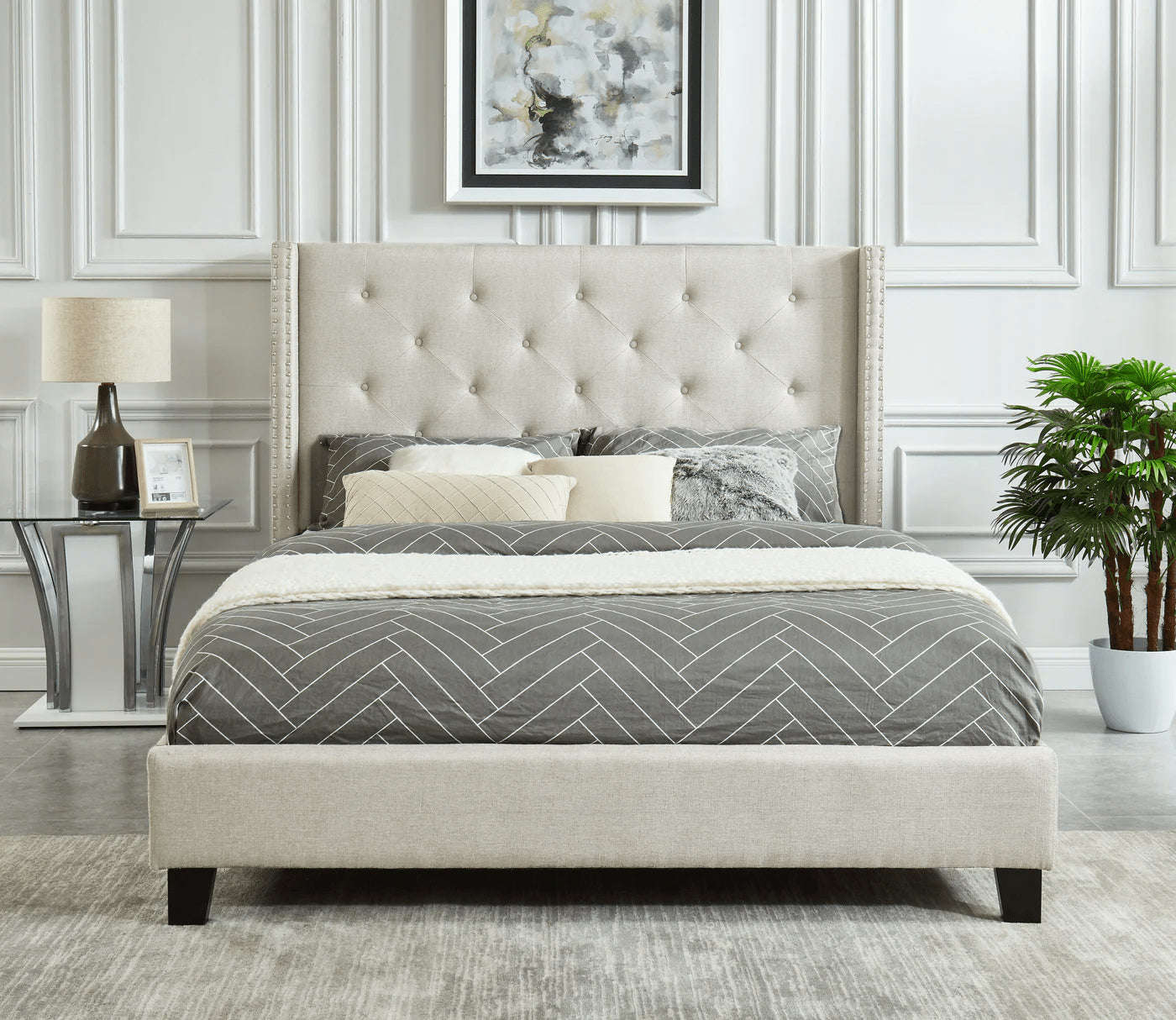 Tufted deals bed queen