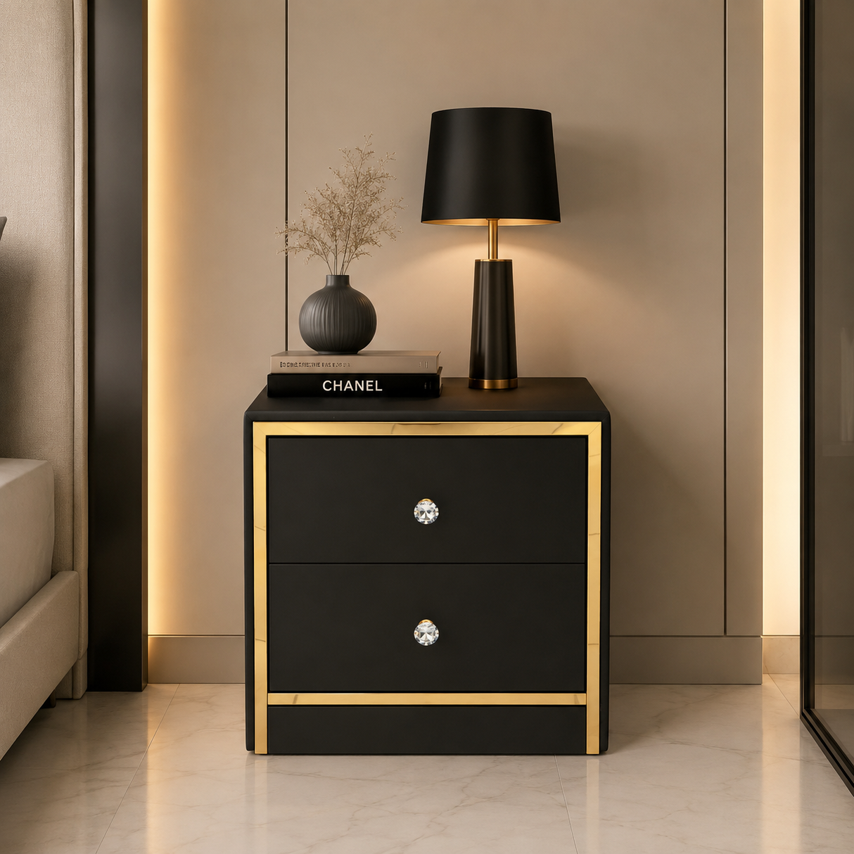 Omega Light 2 Drawer Night Stand