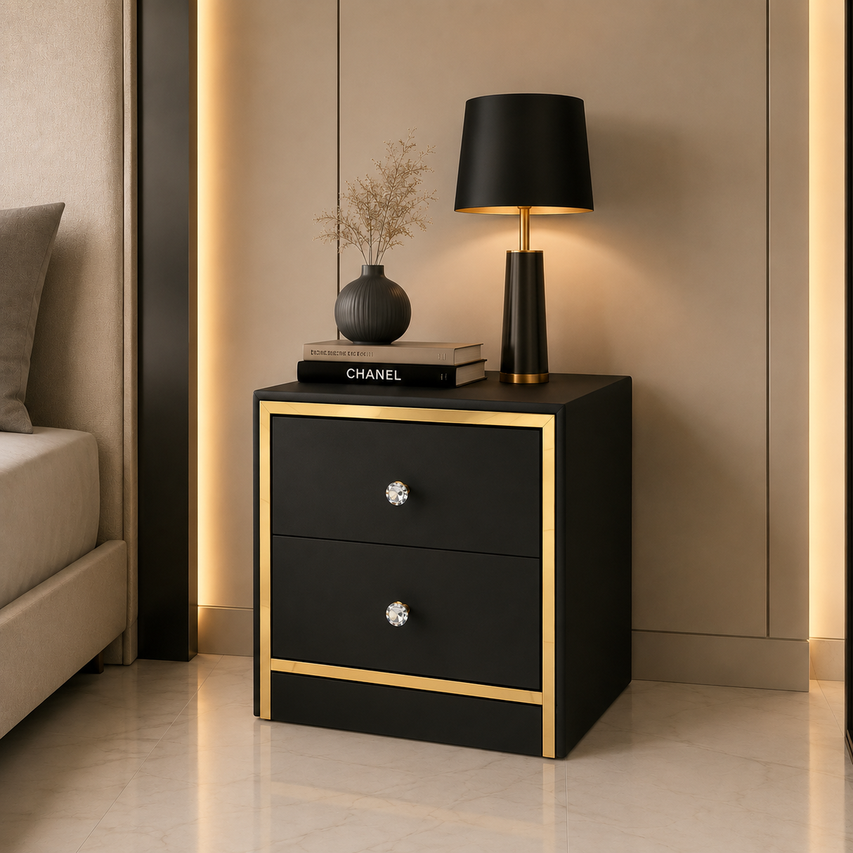 Omega Light 2 Drawer Night Stand