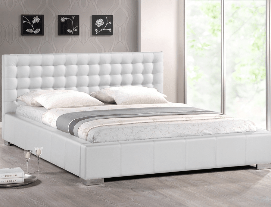 Paris Queen Tufted Upholstered Fabric Bed