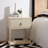 SAFAVIEH Yudi 1-Drawer 1-Shelf Accent Table Nightstand - Bed & Mattress Zone