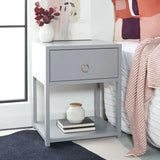 SAFAVIEH Yudi 1-Drawer 1-Shelf Accent Table Nightstand - Bed & Mattress Zone