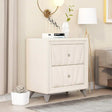 Velvet Upholstered 2 Drawers Wooden Night Stand - Bed & Mattress Zone